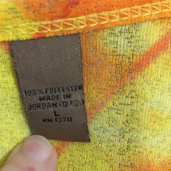 Yellow and orange plaid tee - Picture 3 of 4